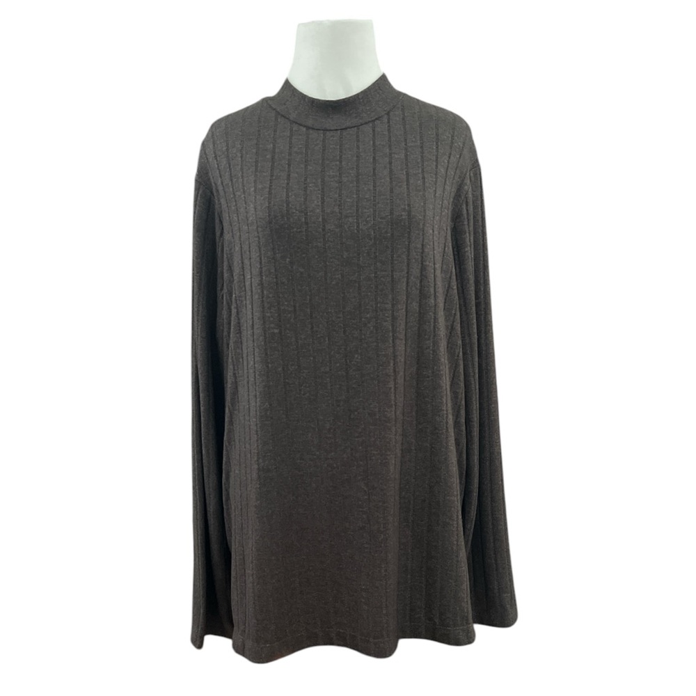 Matty M Women's Heather Pebble Mock Neck Ribbed Tunic Pullover Top Sweater XL - Picture 4 of 13